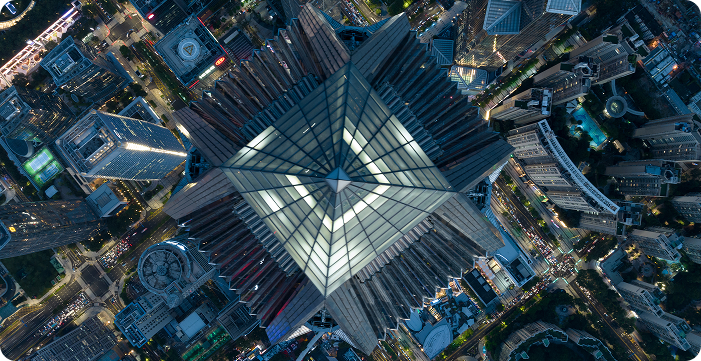 Role of copyright services, image of building taken from above