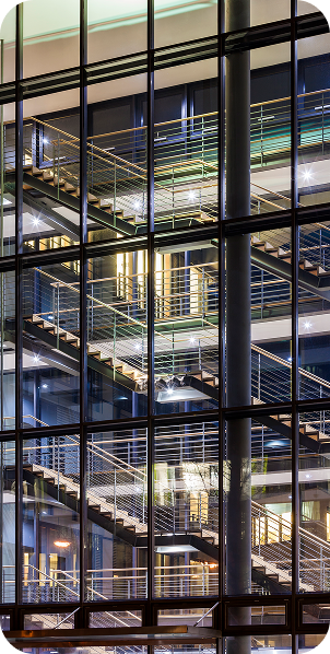 Copyright services, trademark docketing, image of exterior of a building