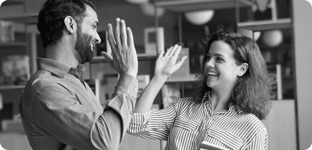 EasyIP, IP management tool, B&W image of successful meeting